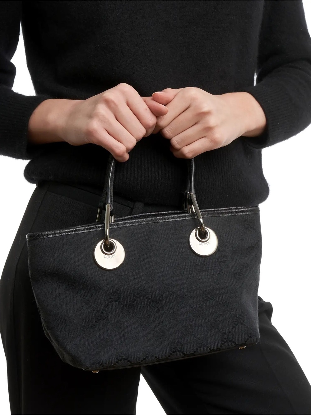 Gucci Black Monogram GG Canvas Mini Eclipse Tote Bag - Picture 9 of 9